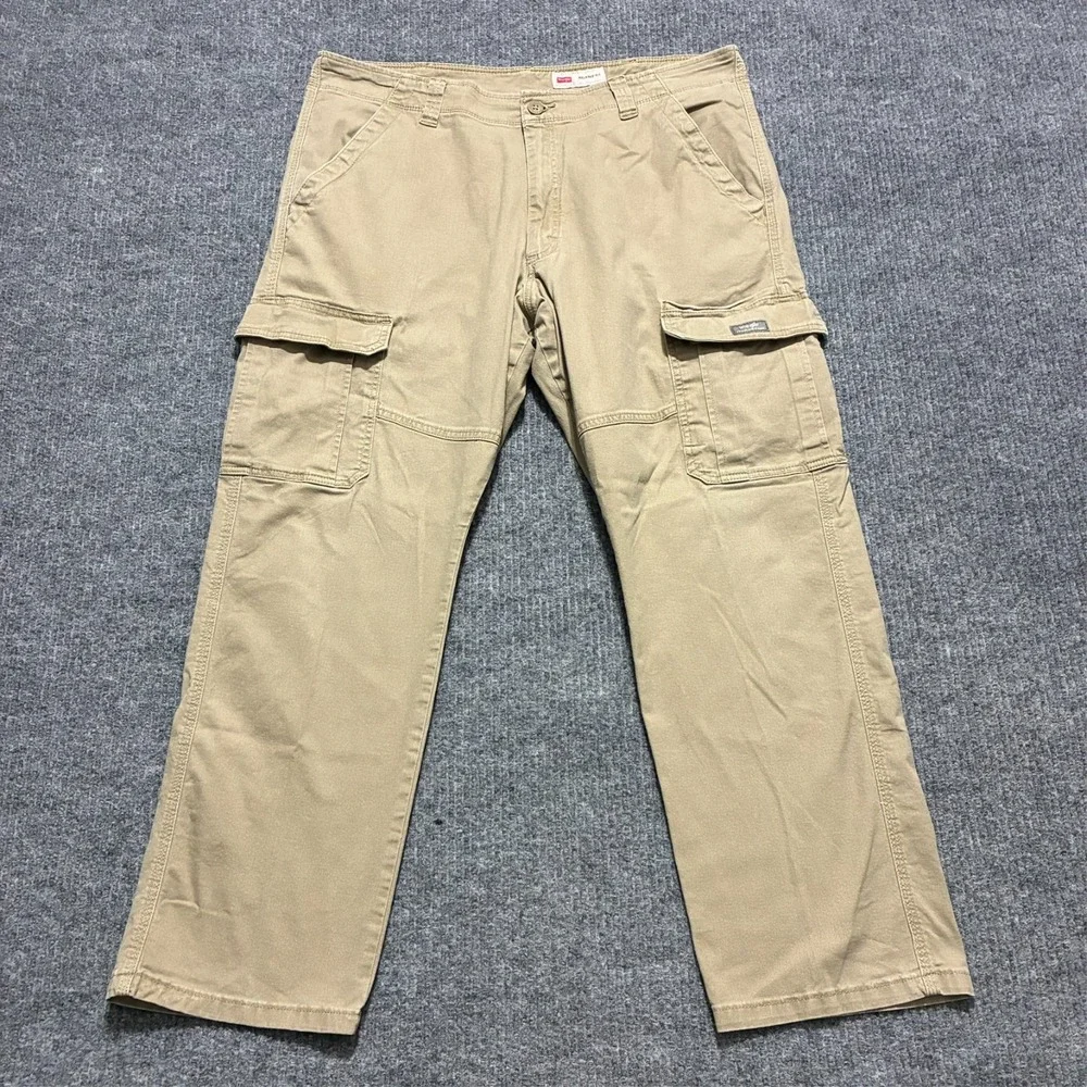 Wrangler Mens Cargo Pants Size 38x30 Beige Relaxed Fit‎ Utility Outdoor Mid Rise